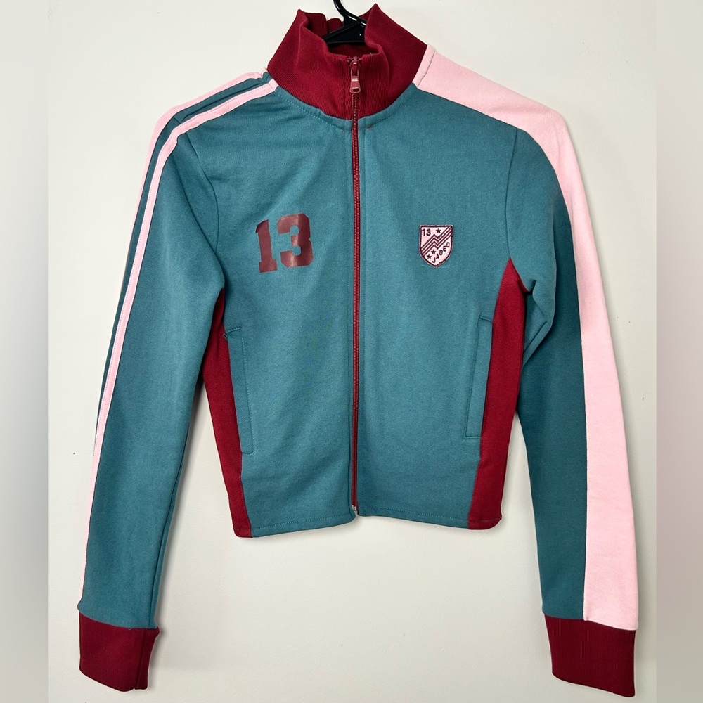 Jaded London Teal and Burgundy Track Jacket